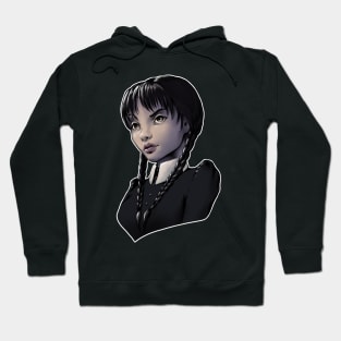 Wednesday Addams Cartoon Hoodie